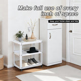 XCX 3 Tier Metal Utility Rolling Cart with Wheels, White