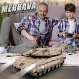 BESTYMXY RC Tank HengLong IDF MERKAVA MKIV, 1:16 Merkava Main Battle Tank MK4 Model, 2.4ghz Remote Control Vehicles Tanks with Sound & Light for Ages 14+