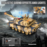 Supdex 1/24 RC Battle Tank Set, Remote Control US M1A2 Abrams and Chinese Type 99 Model Tank That Shoots for Kids and Adults, 2.4G Army Toy for Boys Age 6+ Year Old with Sound, Lights and Smoke