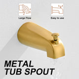 BRAVEBAR Brushed Gold Shower Faucet Set - Gold Tub and Shower Faucets Set with 8-Inch Rain Shower Head and Tub Spout, Single-Handle Bathtub and Shower Trim Kit Valve Included