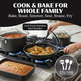 Granitestone Ceraluxe 20 Pc Ceramic Cookware Set Nonstick, Complete Pots and Pans Set Non Stick for Kitchen with Bakeware, Utensils & Steamer, Non Toxic Made Without PFOA PFOS, Oven & Dishwasher Safe