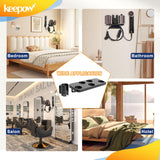 KEEPOW Hair Dryer Holder Compatible with Shark FlexStyle, Wall Mount Hair Dryer Organizer Blow Dryer Holder, Storage Rack with Cord Hanger for Attachment Curlers Brushes Diffuser Accessories