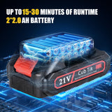 Cordless Weed Wacker Electric Weed Eater 12" 20V String Trimmer Battery Operated with 8 Pcs Spool Trimmer Lines