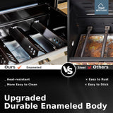 MFSTUDIO 5 Burner Gas Grill Griddle Combo with Porcelain-Enameled Cast Iron Grates,Cutting Board and Double Lids, Duel-Function Propane BBQ Grills