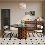 VAFON 51.18" Sintered Stone Dining Table, Round Kitchen Table for 4-6
