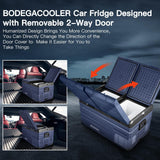 BODEGACOOLER 12 Volt Car Refrigerator,Dual Zone APP Control, Designed with Removable 2-Way Door Portable Freezer,75 Quart-4℉-68℉