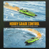 volantexrc Brushless RC Boats for Adults, 30+MPH Fast Remote Control Boat with 2 Rechargeable Batteries for Lakes, 30+ Mins Full Proportional Boats High Speed RC Boat for Adults (79705 Green)