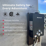 GASLAND BE158B CSA Certified Portable Tankless Water Heater – Features Digital Display & Multi-Protection, 1.58 GPM Propane Hot Water for Outdoor & Mobile Use – Black