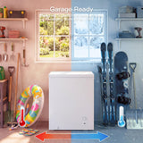 MEPTY 2.05 Cu.Ft Chest Freezer,Top Open Door Deep Freezer with 2 Removable Baskets,7 Adjustable Thermostat,Built-in LED Light,Quiet Energy Saving Freezers for Home,Kitchen,Garage Use