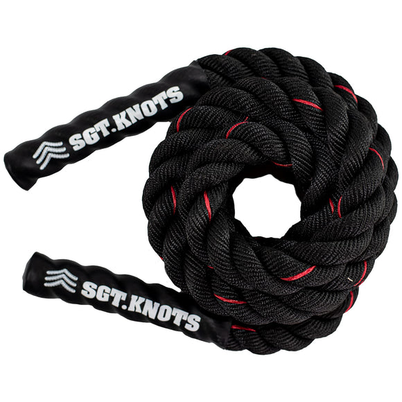SGT KNOTS Twisted Battle Jump Rope - Weighted Strength Training Jump Rope for Fitness, Crossfit, Battling (1.5