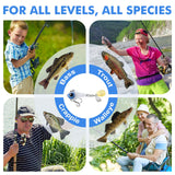 TRUSCEND Vibespinner Easy Catch Fishing Lures with BKK Hooks, Tail Spinner Baits with 4 Actions, Vibrating Swimming Flashing & Jigging for More Bites, Spoon Lures for Bass Trout Crappie Walleye Pike