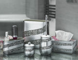 Creative Scents Silver Mosaic Bathroom Trash Can 2.11 Gal / 8L - Decorative Waste Basket for Bathroom - Durable Slim Small Garbage Can for Bathroom, Powder Room, Bedroom or Living Room Decor