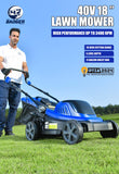 WILD BADGER POWER Lawn Mower 40V Brushless 18" Cordless, 5 Cutting Height Adjustments Electric Lawn Mower