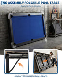 Garvee 6/7 Foot Pool Table, Folding Pool Table Includes Full Set of Billiard Balls, Portable Billiards Tables with 2 Cue Sticks, Chalk & Felt Brush for Family Game Room