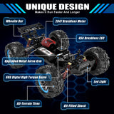 Hosim Brushless RC Cars, 1:10 68+ KMH High Speed Remote Control Car for Adults Boys, 4X4 All Terrains Waterproof Off Road Hobby Grade Large Fast Racing Buggy Toy Gift Monster Trucks