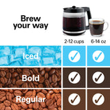 Hamilton Beach 2-Way 12 Cup Programmable Drip Hot and Iced Coffee Maker & Single Serve Coffee Machine, Glass Carafe, Auto Pause and Pour, Black (47500J)