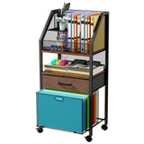 Homsorout Rolling File Cart with Wheels - Utility Storage Cart with Drawers for Office, Home, Classroom Organization, Rolling Cart