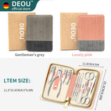 DEOU Manicure Sets Nail Clippers Stainless Steel Manicure and Pedicure kit Girls Professional Nail Files and Men's Grooming Scissors Tools for Home Personal Care or Gifts (Gray upgraded version)