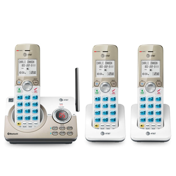 3-Handset Cordless Phone for Home with Connect to Cell, Call Blocking, 1.8