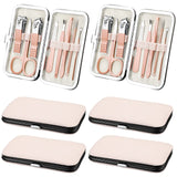 Hanaive 6 Set Manicure Set 48 Pcs Nail Clippers Pedicure Kit Gift for Mother's Day 8 in 1 Stainless Steel Grooming Kit Professional Nail Care Tools with Luxurious Travel Case for Men Women(Rose Gold)