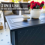 MIXPATIO 4-Piece Metal Patio Conversation Set, Fire Pit Table, 50,000 BTU