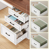 Farmhouse L Shaped Electric Standing Desk, 63" x 67" Height Adjustable Home Office Executive Desk with Drawers