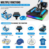Leomru 5 in 1 Heat Press Machine, Heat Press 15x15, Multifunction T Shirt Press Machine