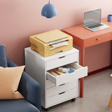 5-Drawer Chest, Wood Storage file Cabinet with Wheels, White DEVAISE