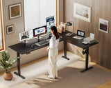 71 Inch Reversible L Shaped Electric Standing Desk, Height Adjustable Corner Stand up Desk