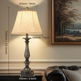 AIDENOEY 28.5" Traditional Table Lamp Set of 2, Rustic Farmhouse Table Lamps for Living Room Bedroom, Bedside Desk Lamps Vintage Nightstand Lamps with Silk Fabric Shades, Antique Silver Table Lamp