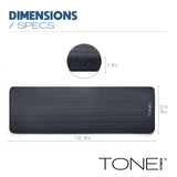 Tone Fitness Premium Extra Thick 1-Inch High Density Exercise Mat with Carry Strap – Non-Slip Workout, Pilates, and Yoga Mat for Home Gym - Color Black - Diamond Pattern