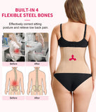 Gotoly Waist Trainer for Women Zipper Corset Shapewear Tummy Control Faja Body Shaper Waist Cincher Workout Girdle(Beige,XX-Large)
