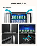 EUHOMY Mini Fridge 130 Can Beverage Refrigerator Cooler Glass Door for Soda Wine Beer, Beverage Cooler for Home, Bar, Office with Digital Temperature Control Adjustable Shelves, 3.2 Cu.Ft, Silver