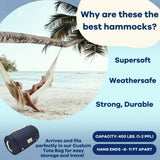 Handwoven Hammock by Yellow Leaf Hammocks - Double Size, Fits 1-2 PPL, 400lb max - Weathersafe, Super Strong, Easy to Hang, Ultra Soft, Artisan Made - Color: Natural Khaki