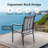 SUNSHINE VALLEY Patio Dining Set for 4, 42" Round Table, Textilene Chairs