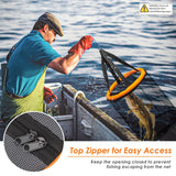 QualyQualy Floating Fish Basket for 5 Gallons Buckets, Foldable Fishing Basket Bait Net for Live Caught, Rubber Coated Mesh Fish Holder for Kayak Fishing Live Well Baitfish Minnow Bucket