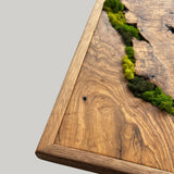 Preserved Moss Wall Art - Natural Green Decor with Wood Frame Modern Nature Wall Hanging for Home and Office - 16"x39"