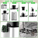 Cold Press Juicer, Juicers Machines - 5.3" Large Feed Chute for Whole Fruits & Vegetables, Powerful AC Brushless Motor, 99% Juice Yield, Ultra Quiet, Easy Clean, Extra one Replace juicer strainer