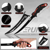 4pc Fishing Tool Kit- Fishing Pliers, Fish Fillet Knife with Sharpener, Fish Lip Gripper, Fishing Braid Scissors PROBITE