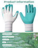 32 Pairs Gardening Work Gloves Bulk for Women and Ladies, Breathable Rubber Coated Garden Outdoor Safety Gloves with Grip