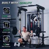 MAJOR FITNESS Drone3 Power Rack, 2500lbs Multi-Function Home Gym Squat Rack with Dual Pulley System, Pull-Up Bar & J-Hooks, Heavy-Duty Steel Frame for Maximum Stability & Strength Training