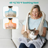 Nekteck Shiatsu Neck Massager with Heat for Pain Relief Deep Tissue, 2026 Upgraded 3D Back Shoulder Kneading Massage Pillow, Relaxation Gifts for Him Her Mom Dad Mother's Day, Beige (NOT Cordless)
