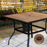 PHI VILLA 5 Pcs Patio Dining Set for 4, Swivel Mesh Chairs, Blue