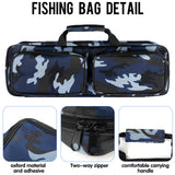 mouhike 17-inch Fishing Tackle Carrier Bag with 2 Front Storage Pockets for Telescopic Rod, Travel Large Capacity Carry Handbag for Collapsible Fishing Tool Accessory