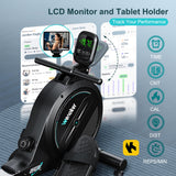 Rowing Machine,Wenoker Magnetic Rower Machine for Home,350 LB Weight Capacity, 16 Levels of Workout Resistance,Bluetooth App Supported LCD Monitor Tablet Holder & Comfortable Seat Cushion