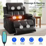 FLEXISPOT XL31-XL Oversized Power Lift Recliner for Elderly, 400 Lbs Heavy Duty Lay Flat Lift Chair with Extra Wide 27" Seat, Massage & Heat, Dual Motor Electric Recliner for Living Room, Dark-Grey