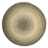 Super Area Rugs Braided Rug Round 8ft Farmhouse Kitchen Rug - Ridgewood Gray Braided Carpet for Living Room - Reversible - Indoor/Outdoor - Made in USA - Graphite/Beige, 8' Round