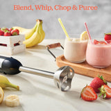 Electric Hand Blender 500 Watt with Turbo Mode, Detachable Base. Handheld Blender Stick Peach Street