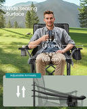 SONGMICS Oversized Lumbar Support Camping Chair, Heavy-Duty Outdoor Folding Chair Comfortable, Padded, Glamping, Cooler Bag, Weight Capacity 450 lb, Ink Black UGCB066B01