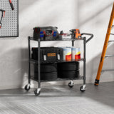 NTE 3 Tier Heavy Duty Utility Cart on Wheels, 990Lbs Rolling Wire Cart